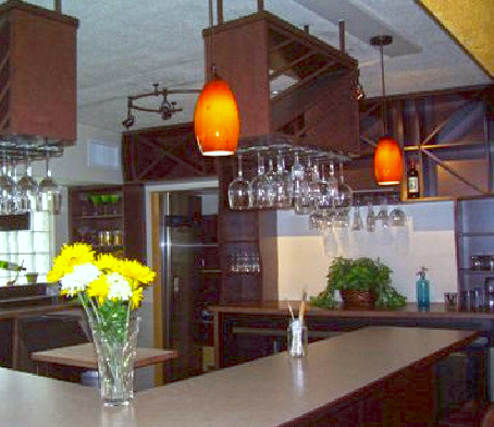 Small but detailed back bar cabinets