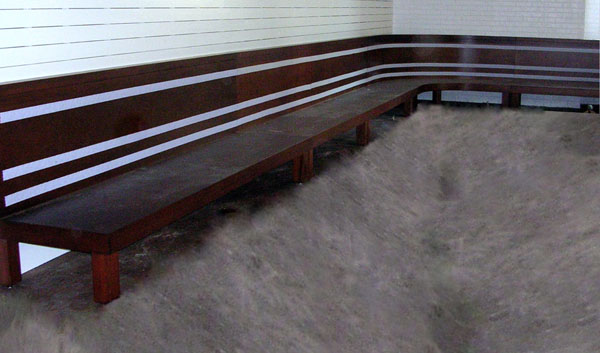 Cushions are applied with Velcro to hold them on