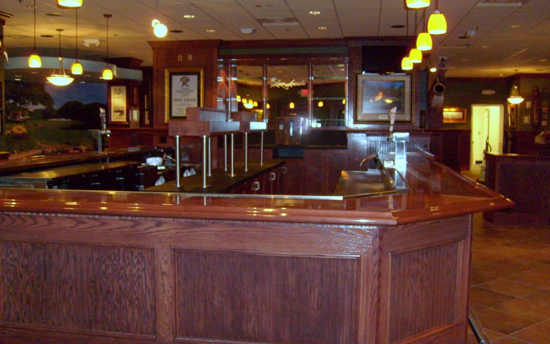 Wood bar front with wood top