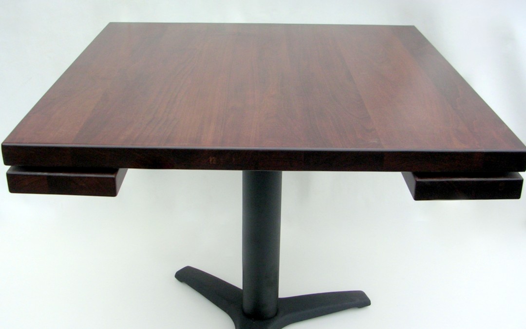 Solid wood table with two flips